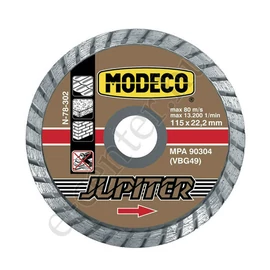 Gyémánttárcsa 115mm Modeco Jupiter turbo vágóéllel 115X22