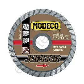 Gyémánttárcsa 230mm Modeco Jupiter turbo vágóéllel 230X22