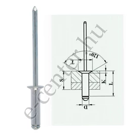 ASF 4820 alu-acél süllyesztettfejű popszegecs DSU