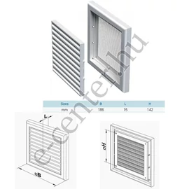 VENTS MV 120 S Szellőzőrács, szúnyoghálós