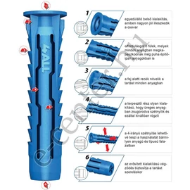 Műanyag tipli 8x40 mm Rawlplug 4ALL-08