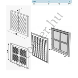 VENTS MV 150 S szellőzőrács, szúnyoghálóval