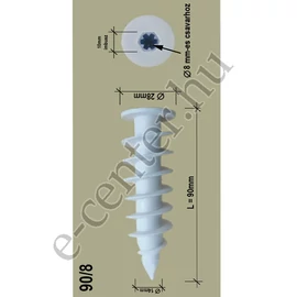 Hungarocell tipli 90mm, 8 mm csavarhoz