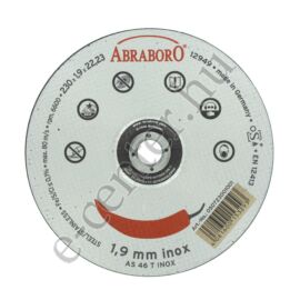 Vágótárcsa 230X1,9X22 acél-inox egyenes Abraboro
