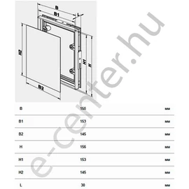 Burkolható csempeajtó 15x15 csempézhető, Vents