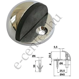 Ajtóütköző félgömb mod100 króm 4671