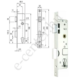 Zár 3397/35/V portálzár 5cm portál jobbos