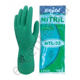 Védőkesztyű nitril, pamut béleléssel, NTL-33