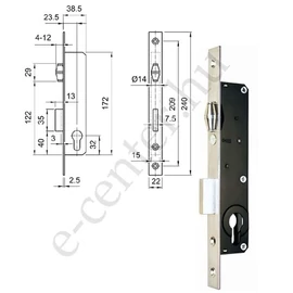 Zár 3390/25/G portálzár görgős (4G)