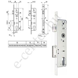 Zár 45/90/22 portálzár váltós Europortál