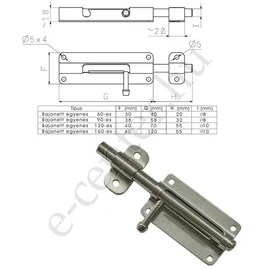 Bajonett tolózár F. 160mm