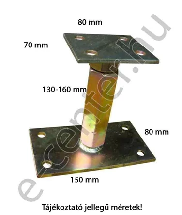 Oszloptartó talpas függőlegesen állítható magasságú 0-60-ig