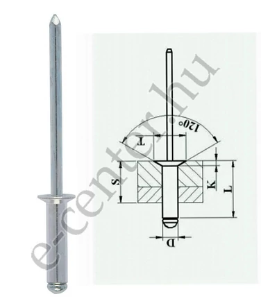 ASF 4808 alu-acél süllyesztettfejű popszegecs DSU