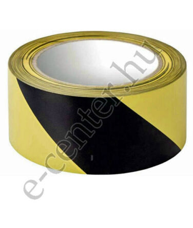 Jelzőszalag sárga-fekete 60mmx33m öntapadó padlójelölő