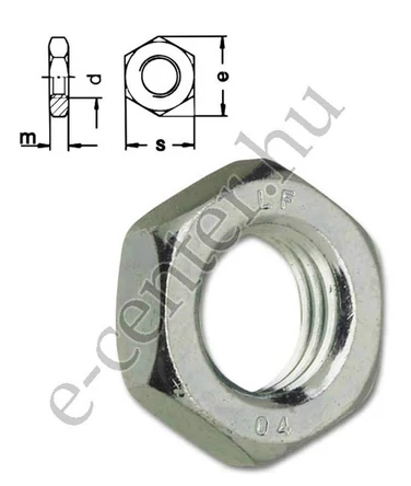 Alacsony anya M 12x1,5 htl hg DIN439 ISO4035 17H finom menet