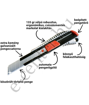 Univerzális kés 18 mm aluházas fémbetétes Silver Cut Abraboro