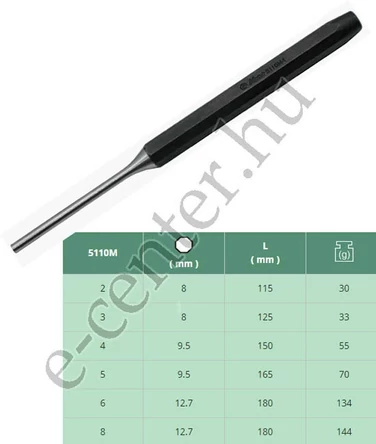 Csapszegkiütő Hans 5x165mm DCrMo 5110M05