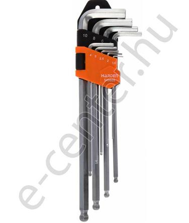 Extra hosszú imbuszkulcs készlet 1,5-10mm, Harden 540609