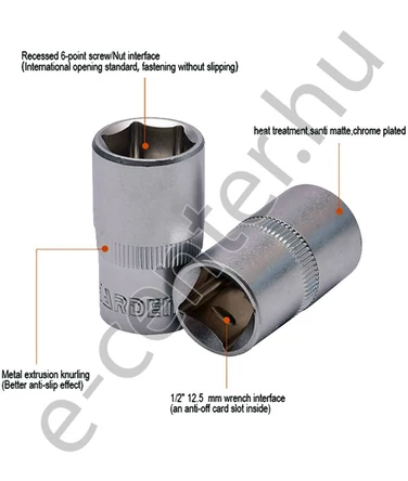 Dugókulcsfej 1/2 col 10 mm Harden