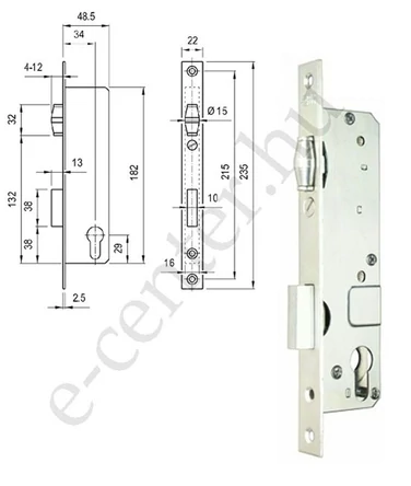 Zár 3397/35/G portálzár görgős (5G)