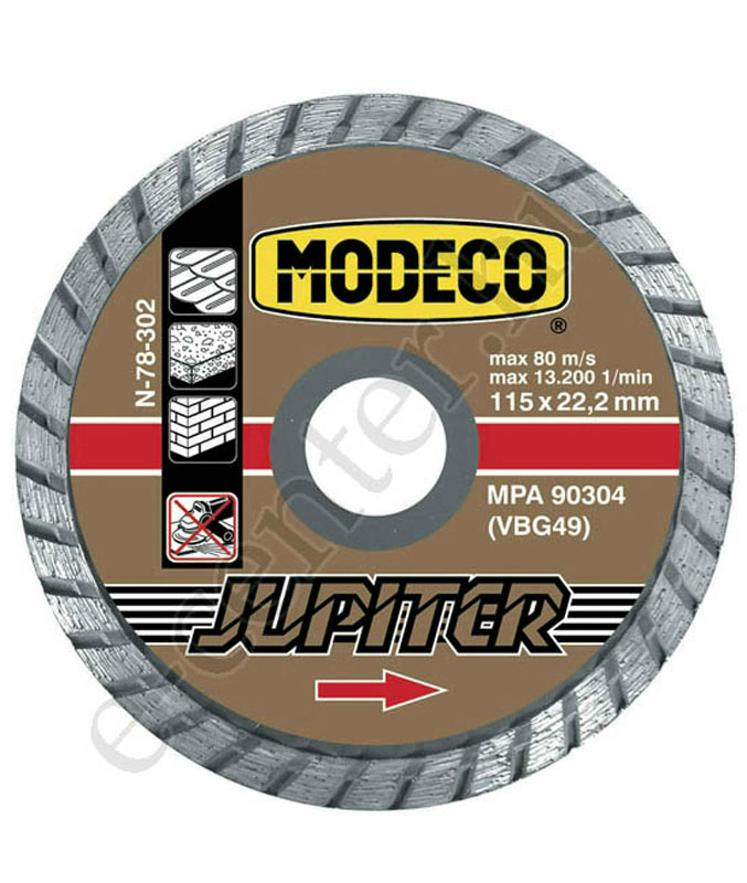 Gyémánttárcsa 230mm Modeco Jupiter turbo vágóéllel 230X22