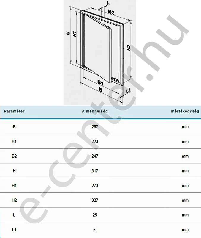 Műanyag csempeajtó 250x330 Vents