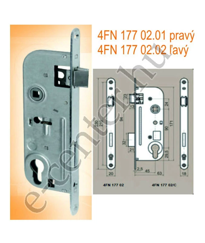 Zár Tesla V60 90/45 4FN 177 02 átfordítható irány