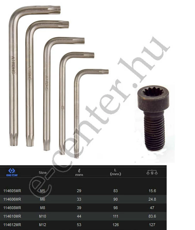 Imbuszkulcs készlet spline L King Tony 20505PROa