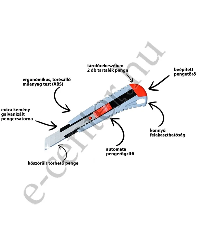 Univerzális kés 18 mm műanyagházas fémbetétes ABS Abraboro