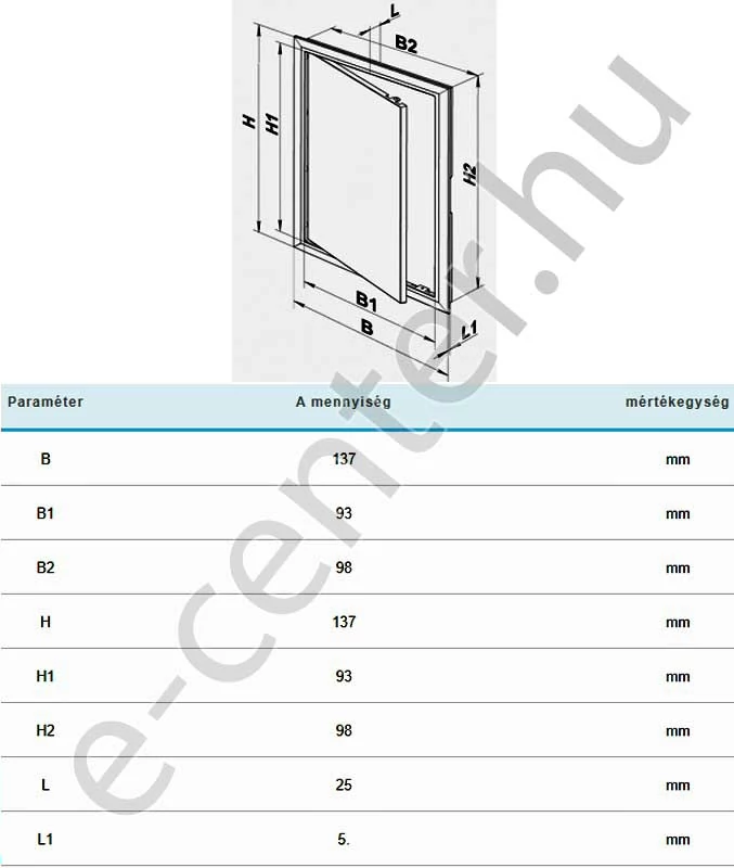 Műanyag csempeajtó 100x100 Vents