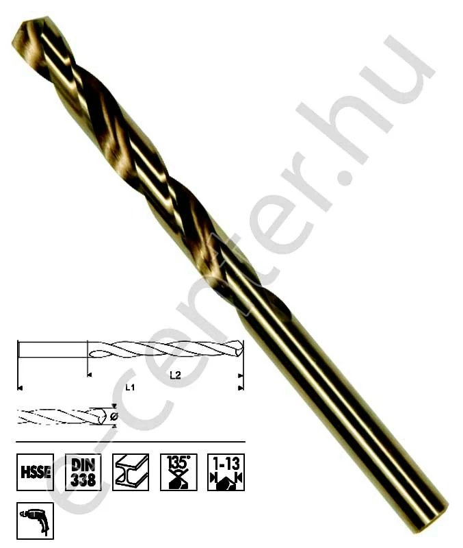 Fémcsigafúró HSS-CO 2,0 mm MHS