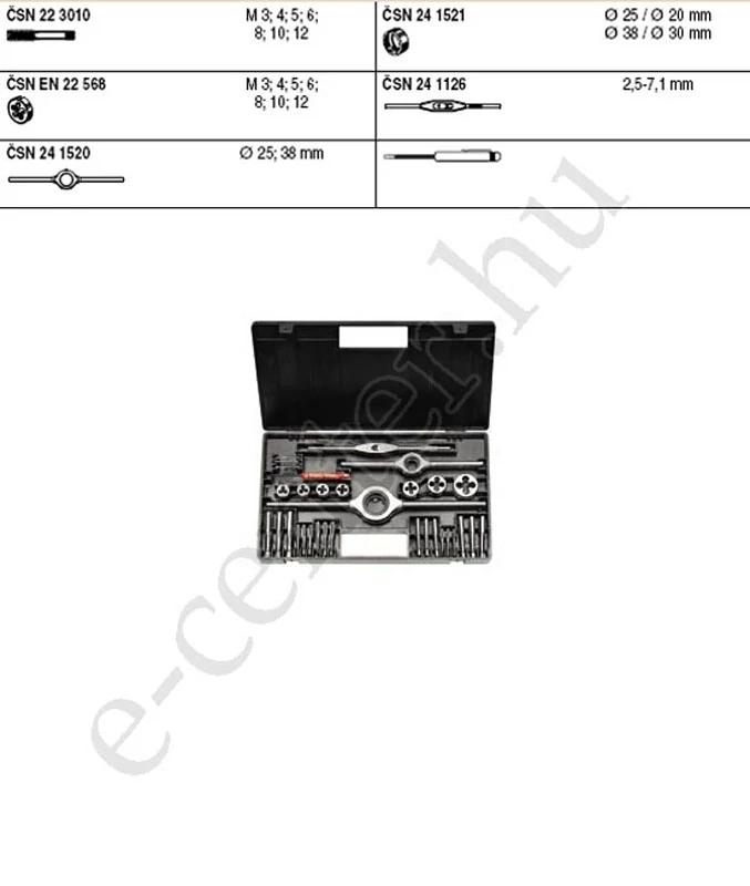 Menetmetsző és menetfúró készlet M3-M12 WS 310120